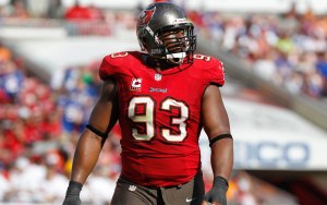 Dec 8, 2013; Tampa, FL, USA; Tampa Bay Buccaneers defensive tackle Gerald McCoy (93) against the Buffalo Bills during the first half at Raymond James Stadium. Mandatory Credit: Kim Klement-USA TODAY Sports
